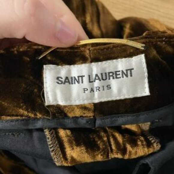 Saint Laurent Straight-Leg Trousers in Brown Velvet - Picture 2 of 3